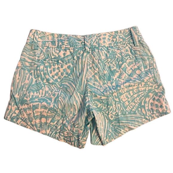 Lilly Pulitzer The Callahan Shorts in Shorely Blue Sea Cups Sz 2 Blue Seashells - Picture 2 of 6